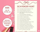 Bachelorette Scavenger Hunt Game – Printable Party Activity, Bridal Shower, Girls Night, Instant Download