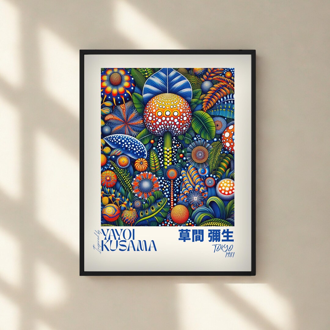 Yayoi Kusama Inspired Poster | Tropical Polka Dot Wall Art | Japanese ...