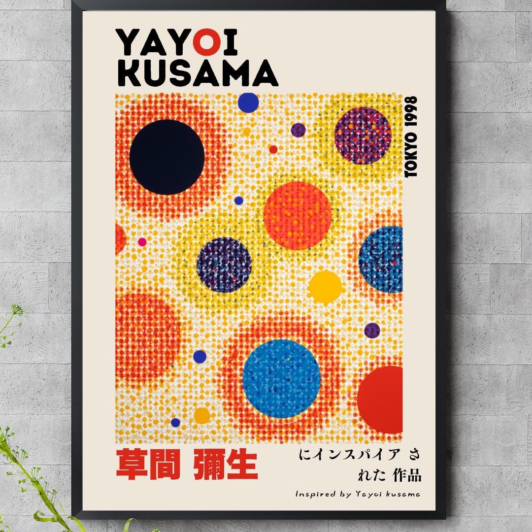 Yayoi Kusama Inspired Art Print – Japanese Pop Art, Polka Dots, Modern ...
