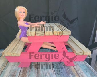 1:6 Picnic Table for Fashion Doll Mini Picnic Table