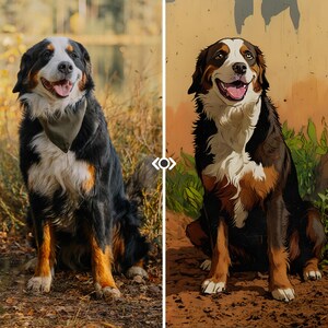 Custom Pet Drawing Gift - Personalized Dog Drawing Poster for Your Beloved Pets