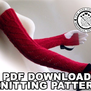 Fingerless Gloves Knitting PATTERN, Luthien Ar-Feiniel, PDF DOWNLOAD