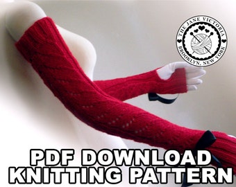 Fingerless Gloves Knitting PATTERN, Luthien Ar-Feiniel, PDF DOWNLOAD