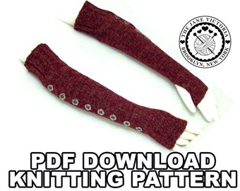 Fingerless Gloves Knitting PATTERN, Foraoise, PDF DOWNLOAD