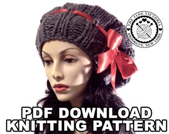 Dirigible Beret Knitting PATTERN, Itarille Falassion, PDF DOWNLOAD