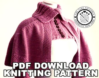 Mantelet Knitting PATTERN, R. E. Linwelin, PDF DOWNLOAD