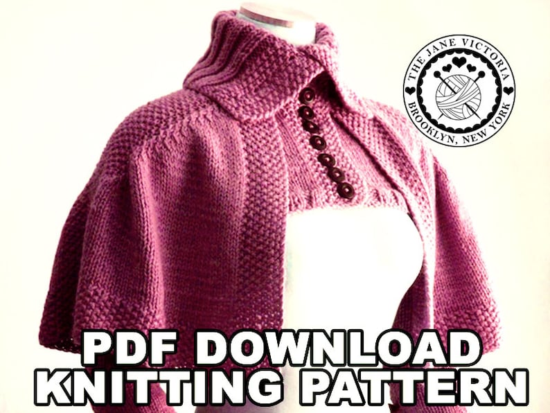 Mantelet Knitting PATTERN, R. E. Linwelin, PDF DOWNLOAD image 1