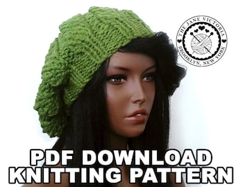 Pumpkin Beret Knitting PATTERN, Lessien Elensar, PDF DOWNLOAD