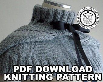 Hooded Mozzetta Knitting PATTERN, Silmarwen Surion, PDF DOWNLOAD