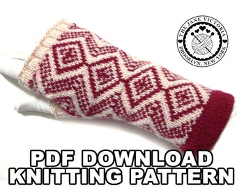 Fingerless Gloves Knitting PATTERN, Tári Tasartir, PDF DOWNLOAD