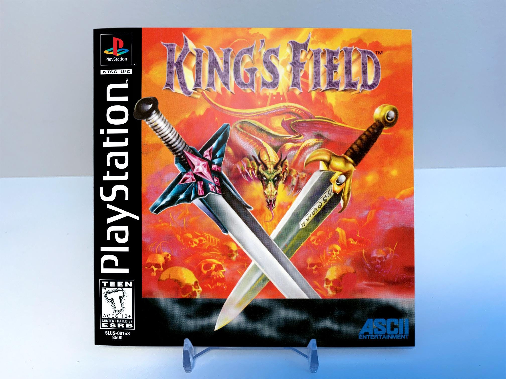 King's Field - Reproduction Game Case + Manual - Sony Playstation