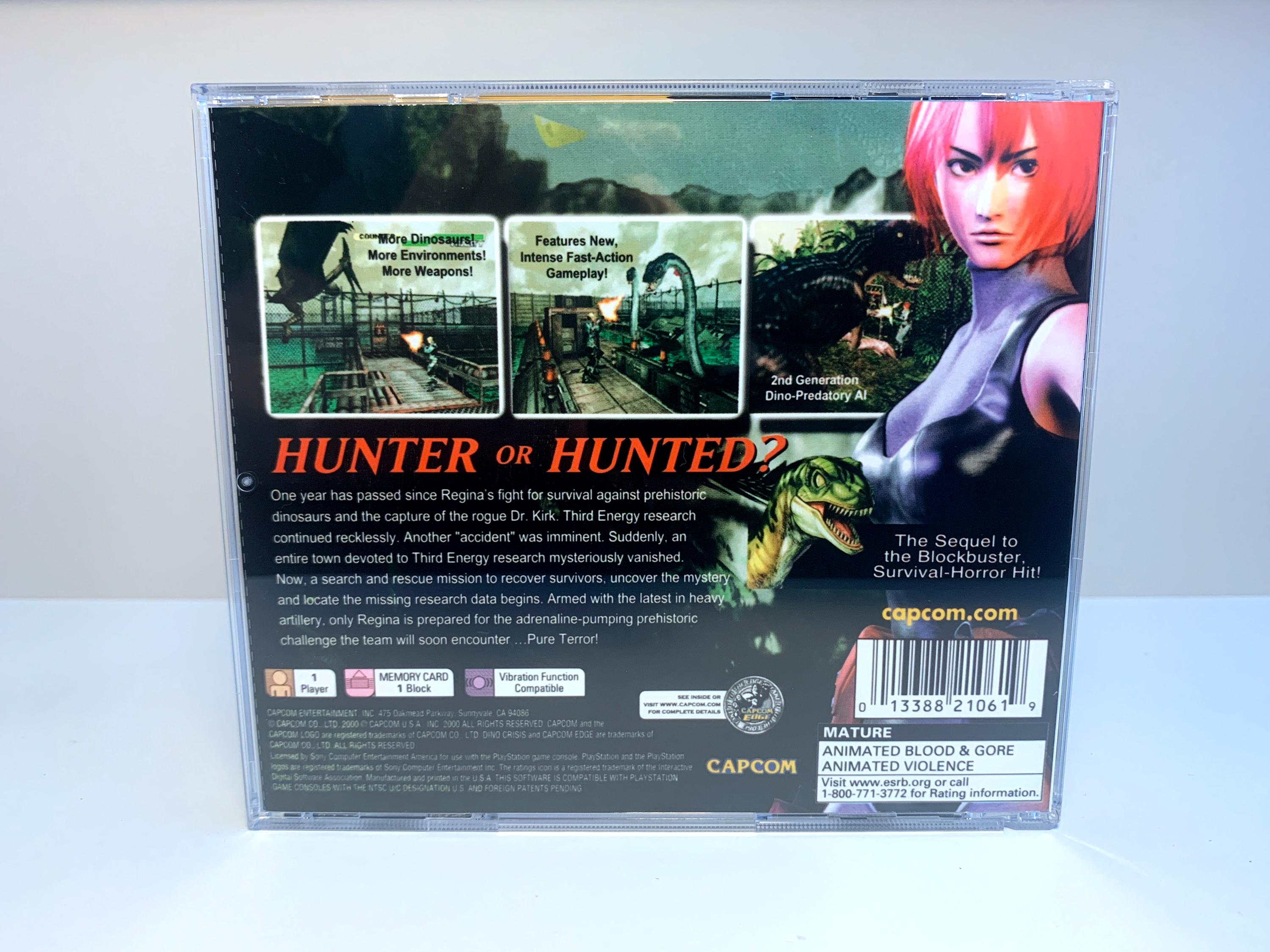Dino Crisis 2 - Reproduction Game Case + Manual - Sony Playstation