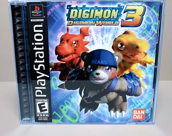 Digimon World 3 - Reproduction Game Case + Manual - Sony PlayStation (NO DISC)