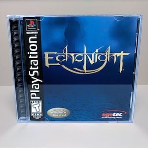 May include: A PlayStation game case for "Echo Night." The cover features the game's title in gold lettering against a dark blue background with a silhouette. The case is clear plastic with the PlayStation logo and ESRB rating visible.