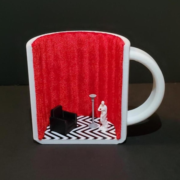Twin Peaks Red Room Coffee Mug Diorama (David Lynch, Agent Cooper, Chevron, gift, display, cup)