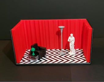 Twin Peaks Black Lodge Diorama (Red Room, David Lynch, Agent Dale Cooper, chevron, display, gift)