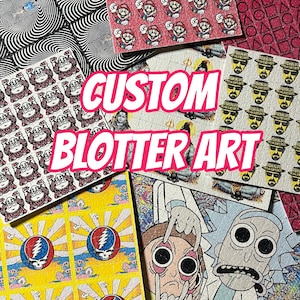 Blotter Art personalizzato - Blotter Art con il tuo design! Blotter Art con la tua grafica! La tua Blotter Art (100 / 400 / 500) Doppio lato!