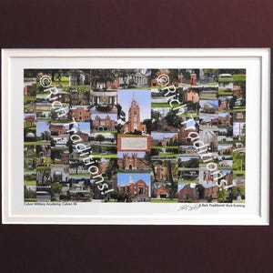 Culver Military Academy, Culver, Indiana, Photo Campus Art Print matted in maroon & white, Keep Those College Memories Alive