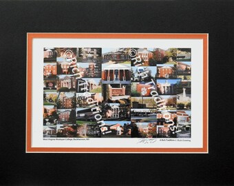 West Virginia Wesleyan College Photo Print: Black & Orange Mats
