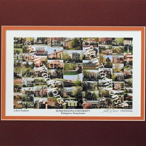 May include: A collage of photographs showcasing the various buildings of Susquehanna University in Selinsgrove, Pennsylvania. The caption reads "A Rich Tradition" and "Susquehanna University, Selinsgrove, Pennsylvania".