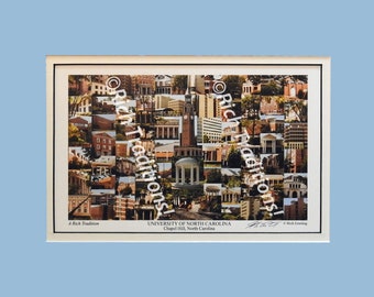 University of North Carolina-Chapel Hill, Chapel Hill, North Carolina  Photo ArtPrint light blue&white mat,Keep Those College Memories Alive