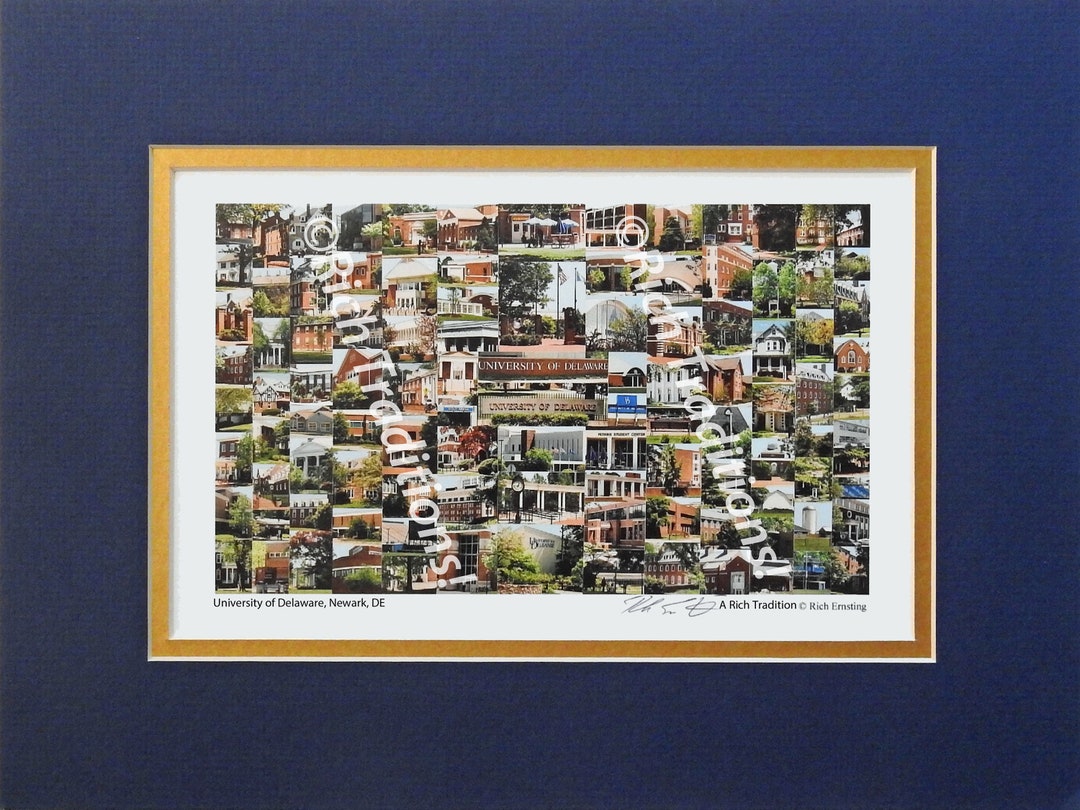 University of Delaware, Newark, Delaware, Photo Campus Art Print Matted ...