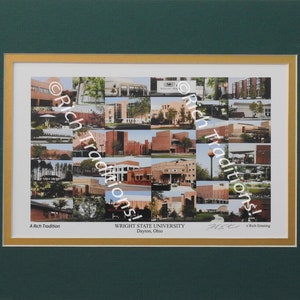 May include: A collage of images showcasing the campus of Wright State University in Dayton, Ohio. The collage features various buildings, including the Student Union, the library, and the athletic facilities. The text "A Rich Tradition" and "Wright State University" is visible at the bottom of the collage.