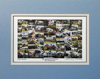 The Behrend College, Erie, PA, Photo Campus Art Print matted in Lt Blue & white, Keep Those College Memories Alive