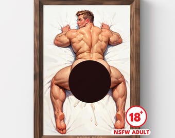 Daddy, Peachy, Gay body, Gay Wall Art, Body art, Painting, Printable Art, Gay Art Painting, Male Body, LGBTQ, Gay Peachy, Feet, nsfw, Mature