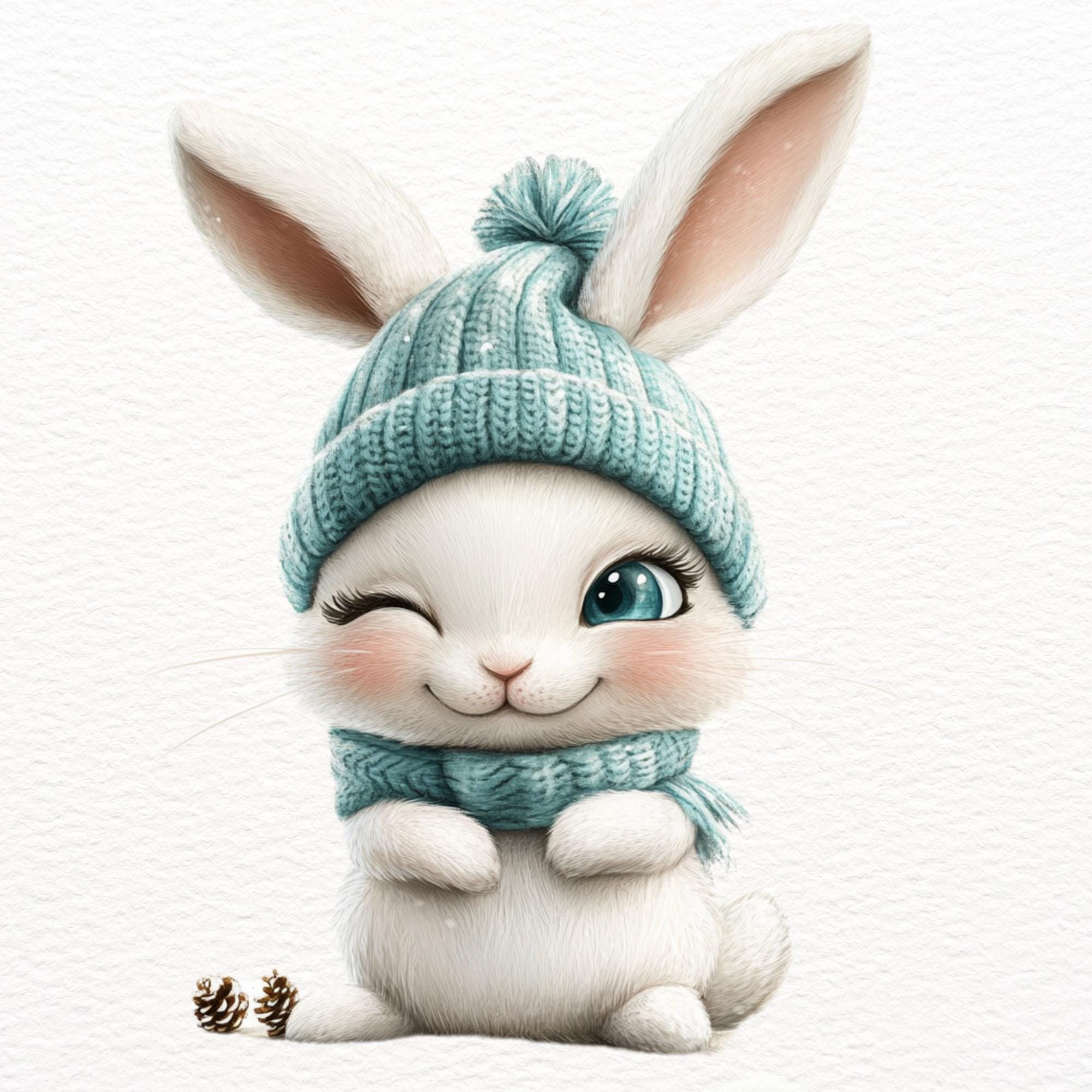 Winter Bunny Clipart PNG Bundle: Christmas Graphics (commercial Use) - Etsy