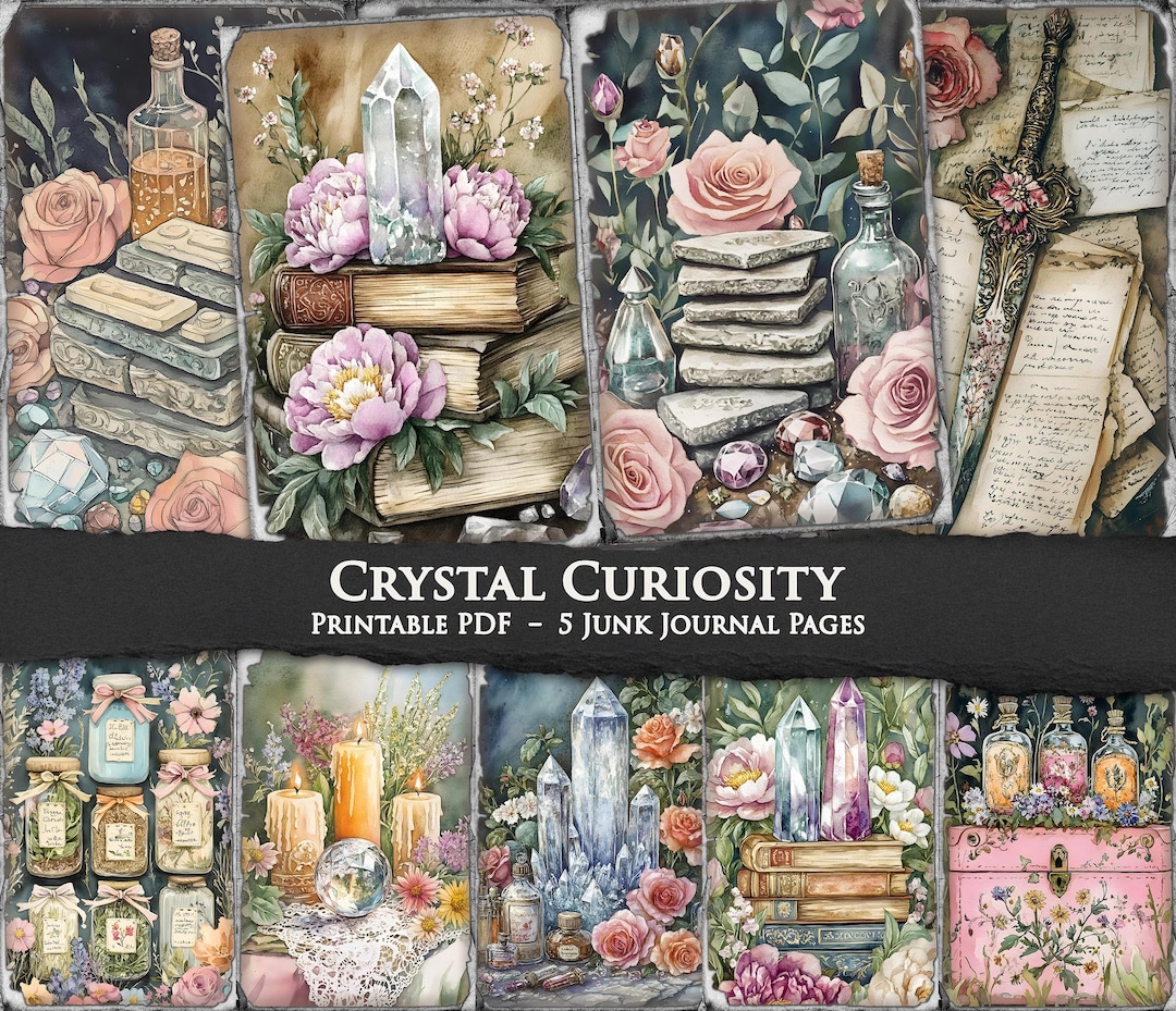 Curiosity Journal Crystal Curiosity Junk Journal Pages Printable, Junk Journal Kit ...