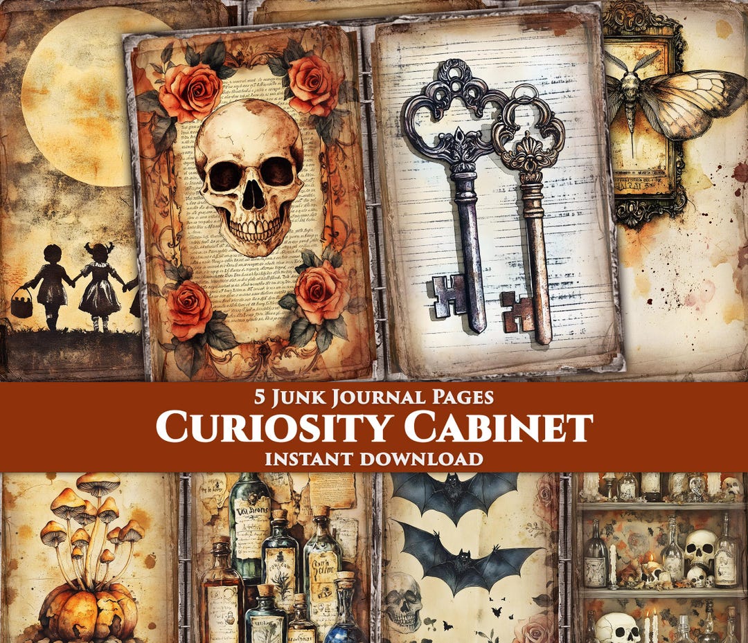 Curiosity Journal Curiosity Cabinet Junk Journal Pages, Printable Collage Sheets ...