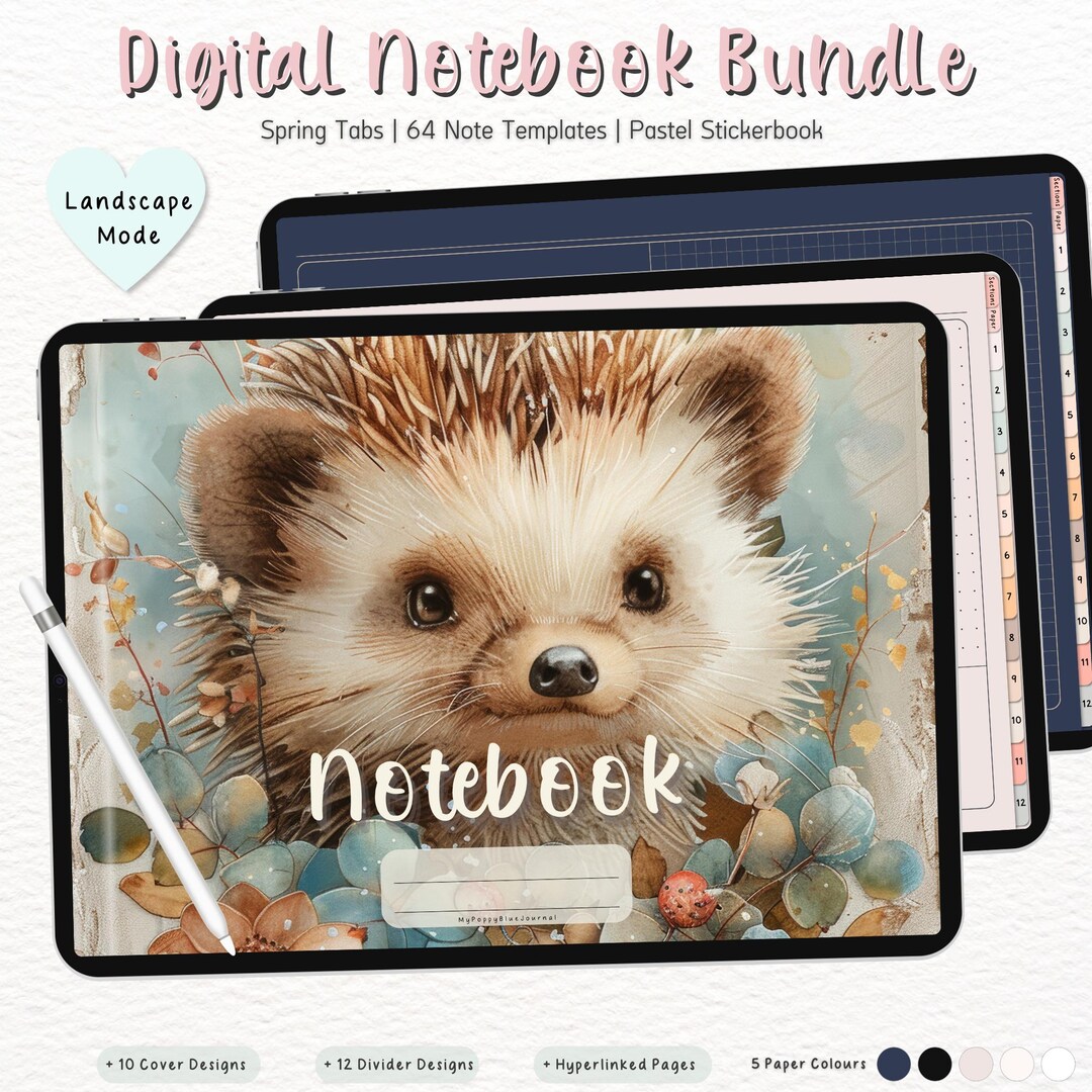 Pink Digital Notebook Bundle: Pastel Stickerbook, Spring Tabs (digital ...