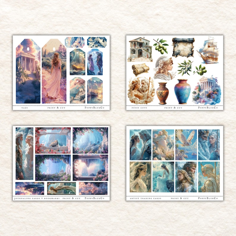 Athena Goddess Junk Journal Kit: Greek Mythology Ephemera (digital PDF ...