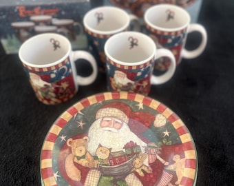 Susan Winget Holiday Dessert Plates & Mugs