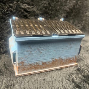 Graffiti Dumpster - miniature hand painted -desktop decoration (4x2.75)