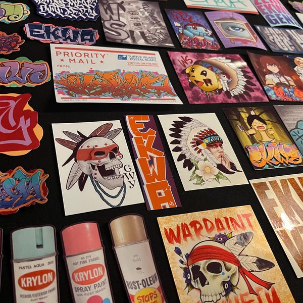 Graffiti Sticker Pack von Ekwa One - Verschiedene Vinyl, Holographisch, Handgezeichnete Kunst 25er Pack