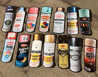 Vintage Spray Paint Can Stickers - Graffiti Art, Gloss Vinyl (14-Pack)