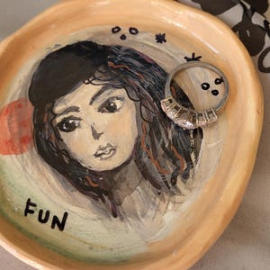 Ring Dish, Trinket Dish, Handmade Small Tray, Cute Vanity Tray, Handcrafted Decorative Tray, Whimsical Ring Dish, Girl Room, Made in USA