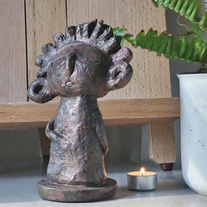 Ceramic Studio Stoic Guardian Sculpture – Handmade Minimalist  Grounding Meditation Totem Figure Original Art, Mother's Day gift