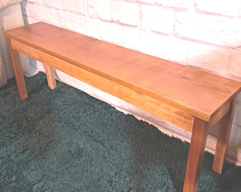 Solid American Cherry Wood Bench. Handmade American Furniture