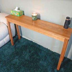 Solid American Cherry Wood Entry/ Console Table . Handmade American Furniture