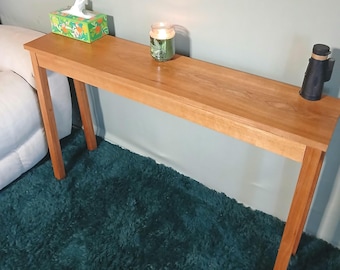 Solid American Cherry Wood Entry/ Console Table . Handmade American Furniture
