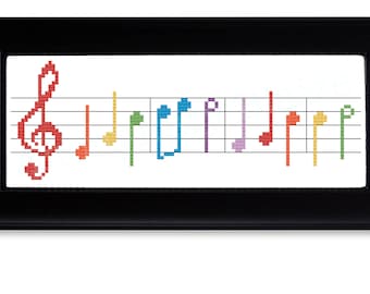 Rainbow Connection Musical Cross Stitch Pattern