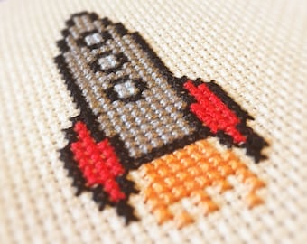 Mini Rocket Cross Stitch Pattern