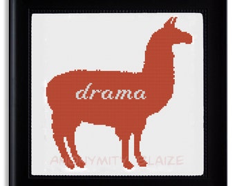 Drama Llama Cross Stitch Pattern