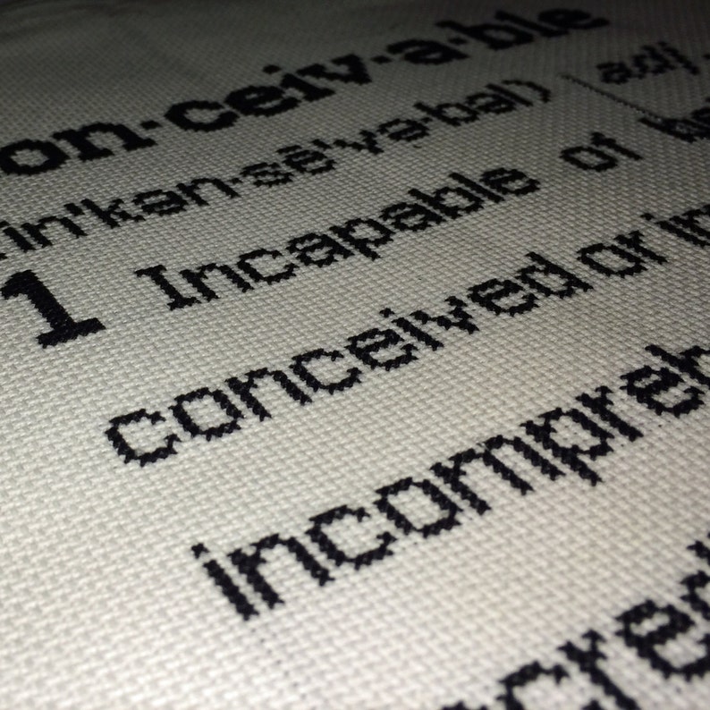 Inconceivable Definition Cross Stitch Pattern Etsy
