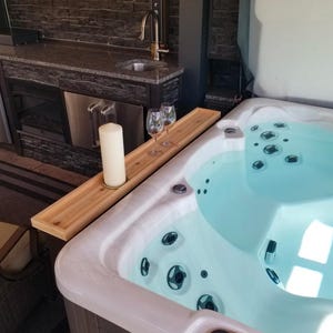 44” Sealed Hot Tub Table for Spa | Spa Table | Hot Tub Decor | Hot Tub Drink | Hot Tub Bar | Hot Tub Tray | Spa Tray Table