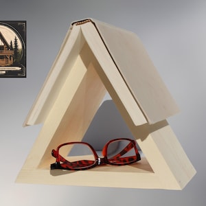 Wooden Triangle Book Holder / Wooden Book Holder / Wood Book Holder / Triangle Book Stand / Unique Gift for Readers / Nightstand Book Holder