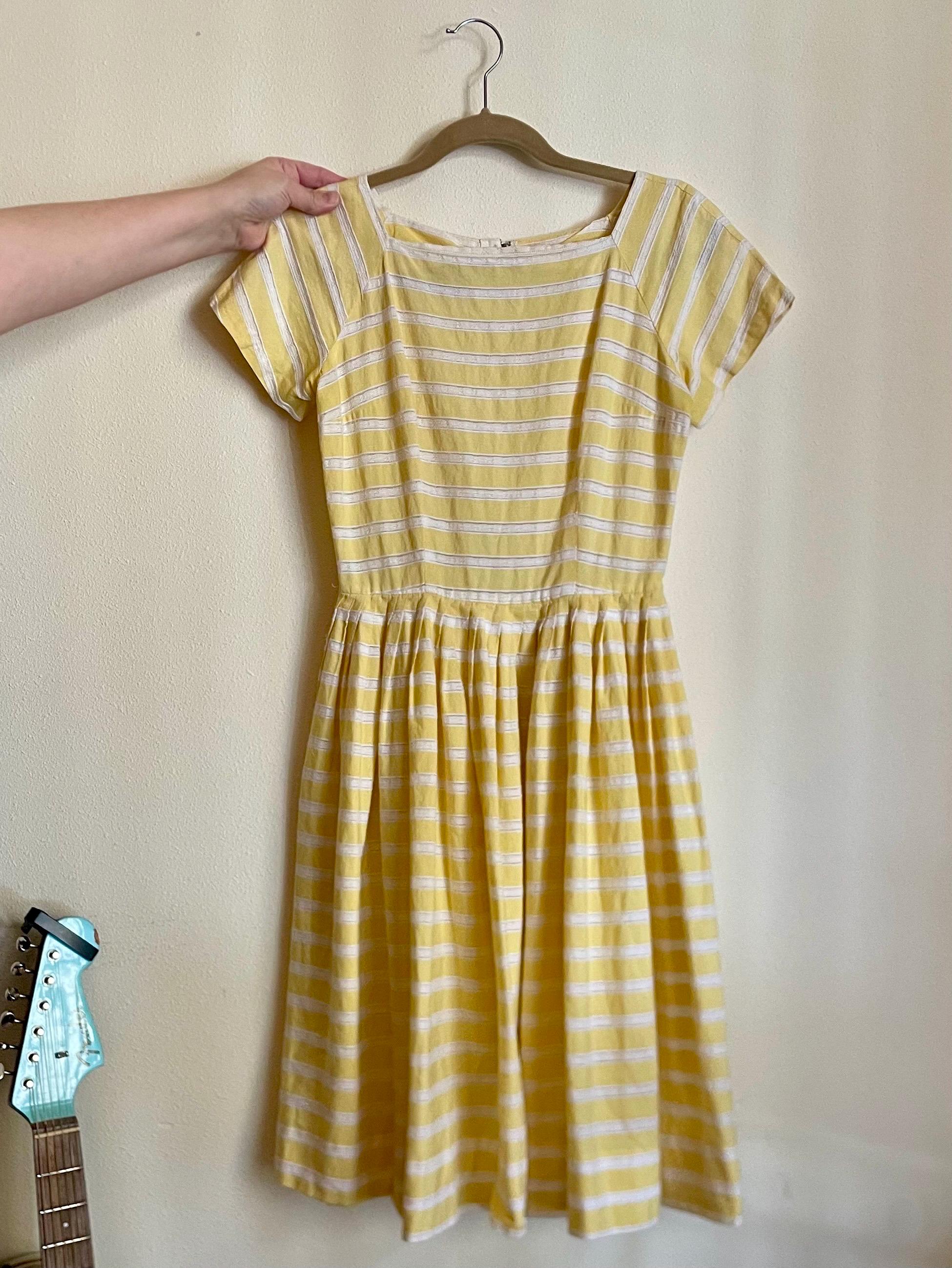 Fit Flare Yellow Dress - Etsy